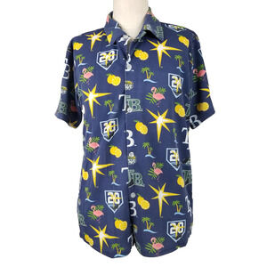 Tampa Bay Rays Shirt Mens XL Blue MLB Baseball 20th Anniversary Flamingo Print